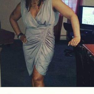 Keyhole Mini Gray Dress